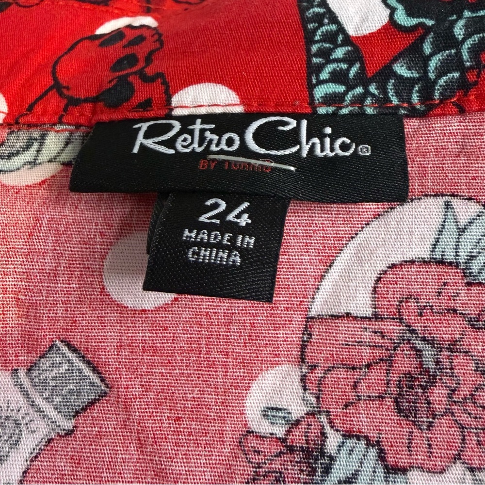 Retro Chic by Torrid Red and White Floral Midi Swing dress with pockets size 24 - Picture 5 of 10
